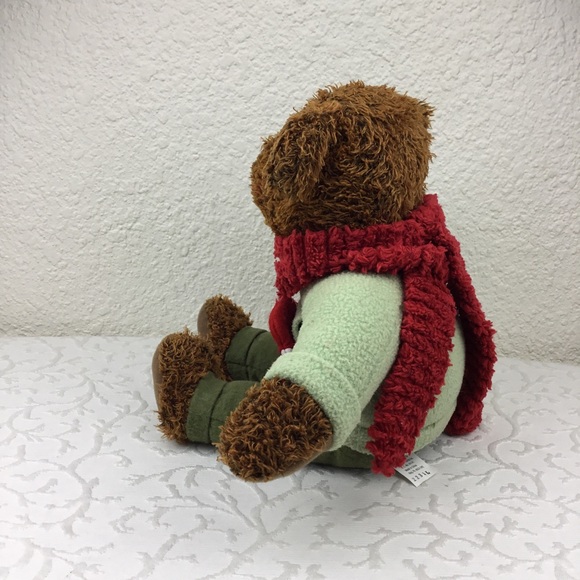 Vintage Hallmark Card Plush Brown Teddy Bear Cristmas Mery Red Scarf 13”… - Picture 5 of 9